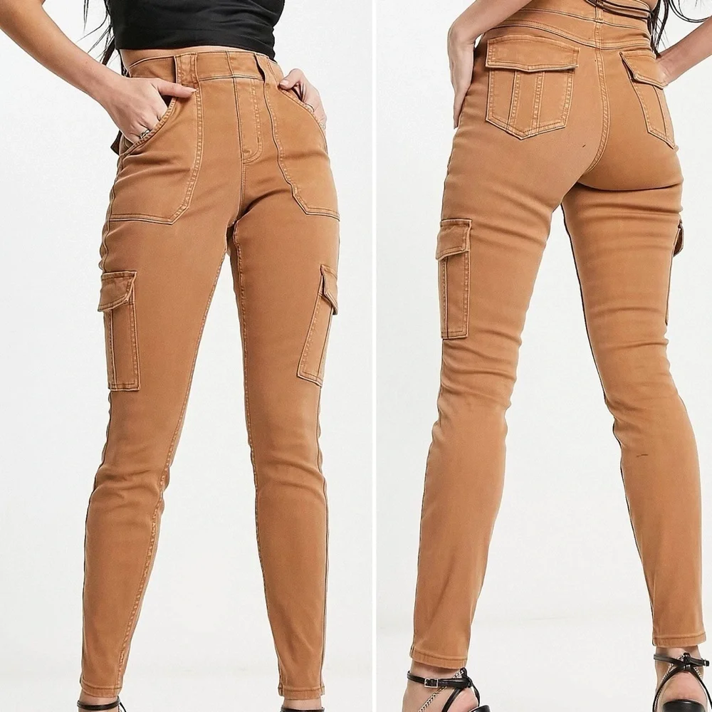 Spanx Stretch Twill Ankle Cargo Pants, Honey Glow, size Small Petite, NWT
